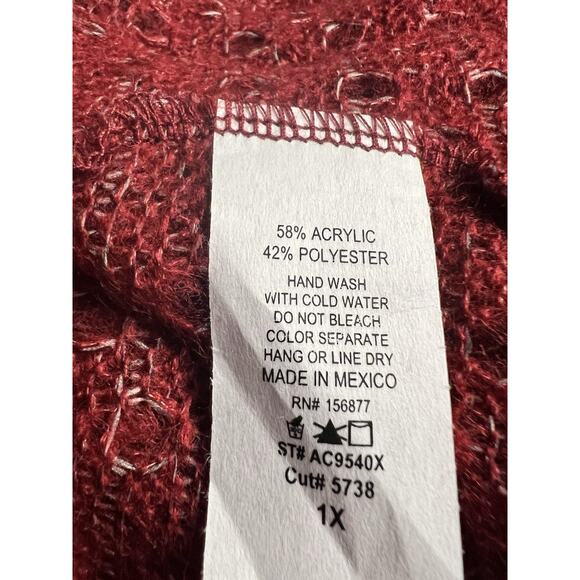 NWT Sweater Long Lightweight Color Cranberry Size 1X - Picture 4 of 4